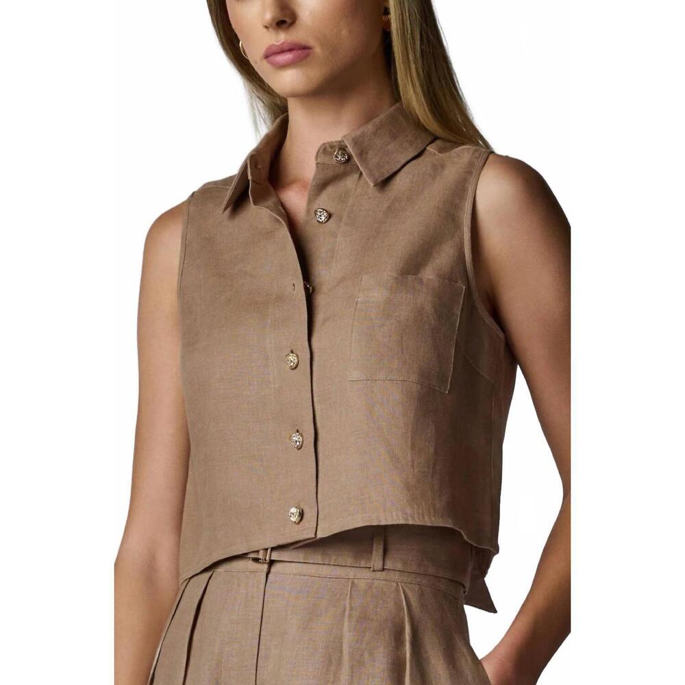 NEW HEVRON katja top in taupe - Picture 2 of 3
